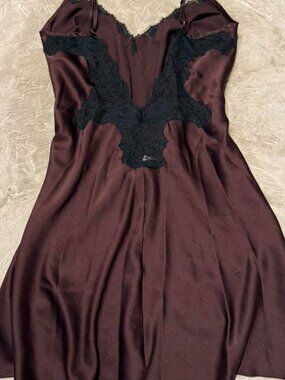 Victoria's Secret Women's Brown and Burgundy Dress